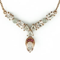 Carillon morgatit Prirodni draguljski ogrlica sa ogrlicama 10K Rose Gold Party Nakit