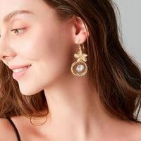 Fashion cvjetne naušnice Dugi Opal Privjesci za ušike za žene