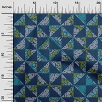 Onuone pamučna fleta mornarsko plava tkanina Mandala i trokuta geometrijska šivaća tkanina od dvorišta