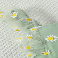 Baby Girl Ljeto odijelo ruffle rukave Daisy Print Romper mreža Duša haljina sa setom za glavu