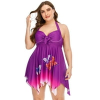 Kupaći kostimi za žene plus u odjeći, AXXD Plus Veličina gradijent boja Split kupaći kostim bikini odjeća