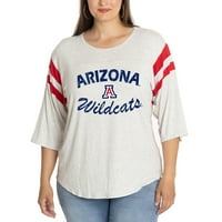 Ženski pepeo Arizona Wildcats Sabrina 3 majica sa 4 rukava