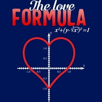 Love Formula Math Valentines Day Love Nerd Geek School Science Juniors Crna grafička tee - Dizajn ljudi