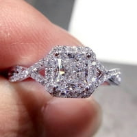 Park luksuzne žene Princess-CUT Cubic cirkonijske zaručničke prstene za žene djevojke