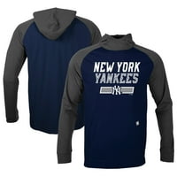 Muška levalica mornarica brvnara New York Yankees Uploar Neotsomzirani pulover Hoodie
