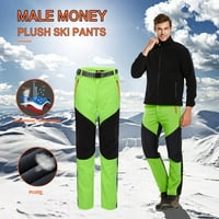 Muške hlače na runovima snježne skijanje, plus veličine blokiranja u boji vodootporne vjetrootporne softverske patentne hlače na otvorenom zadebljanim stolim hlačama zadebljanih skijaških pantala