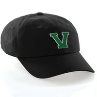 Prilagođeno slovo Intial bejzbol šešir A do Z Time Boje, crna kapa bijela zelena slovo V