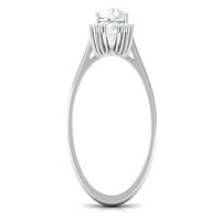 Kubični zaručni prsten u obliku kruške u obliku kruške sa halo za žene, srebrna srebra, SAD 8.00