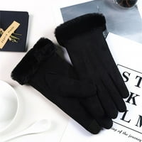 Guvpev ženske rukavice u jesenjim i zimskim vjetrom toplo plus baršunaste rukavice - crna jedna veličina