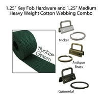 1,25 Hardver za ključeve i 1,25 Kombiniranje pamuka - Hunter Green