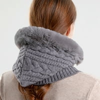 Ženska zima Slouchy pletene kape vunene kapice ugrađene pulover CAP Slatka zaštitna kapa za zaštitu