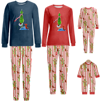 Reindeer Božićne pidžame za obiteljske organske pamučne gornje i kaidne hlače crtane flanelne pidžame