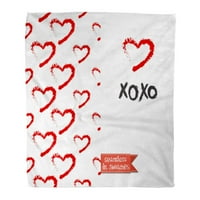Flannel baca pokrivač sažetak romantično dvostrano u crvenom srcu na jednom mekom za kauč za krevet