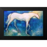 Hoffman, Kate crni moderni uokvireni muzej umjetnički print pod nazivom - Bijeli konj 3