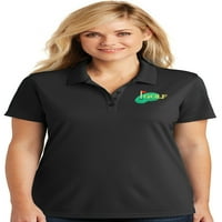Ženska Golf Patch Polo majica za vlagu, ekstra mala duboka crna