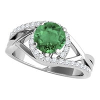 Mauli dragulji za angažman za žene 1. Carat je stvorio smaragdni i dijamantski prsten za angažman izrađen