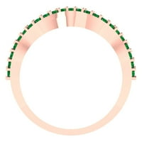 0. CT Sjajni okrugli rez simulirani smaragd 18k ruža zlatna slaganja za bend SZ 8.25