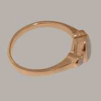 Britanci napravili spektakularni 14K ružični zlatni prirodni Opal Womens Ring - Veličine Opcije - Veličina