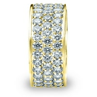 3. CTTW dijamantski vjenčani vjetar, 3-redni dijamantski godišnjički prsten u 14k žutom zlatu