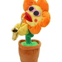 Električni suncokret igračka pjevanje plesnog puhanja saksofon simulacijski suncokret plišani igrački