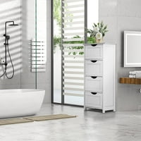 Sunnyeq kupaonica od skladišta bijela drvena samostojeća tanka Organizator kupaonice s podnim ormarić