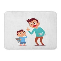 Disciplina dječji otac koji se ruši svog sina ljutog tata viče na malo uplašenog dječjeg crtanog stila
