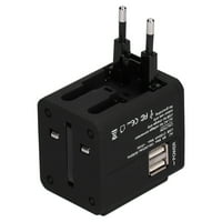 Worldwide Travel Adapter Inteligentni pretvarač energije UK UK US US JP AU CN USB port 100-240V Crni,