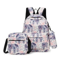 UPOSAO vanjski ruksak školska torba sa torbom za olovku i ukrštenom torbu za retro tiskane ležerne ravnine