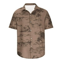 Muška modna casual tipke Hawaii Ispis Ispirt ukrasa kratkih rukava majica za bluze za muškarce Pakovanje,