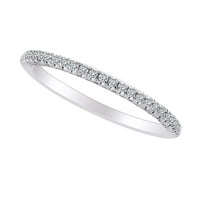 0. Carat Okrugli oblik Bijeli prirodni dijamantski zaručni prsten 18K čvrsto bijelog zlata zvona veličine-8
