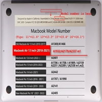 Kaishek Hard Shell Case kompatibilan sa MacBook Air 13 A M1 A2179 A + crna poklopac tastature, crvena