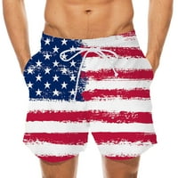 Sdjma Muške sportske odjeće Muškarci Nezavisnosti Dan Striped zastava Print Hots Elastične pantalone