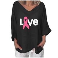 Na raspolaganju na raspolaganju rak dojke za žene pamučna posteljina rukava bluza ljeta prevelika oktobar rak dojke vrhovi s, m, l, xl, xxl