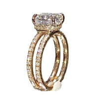 Cara Lady Ženska Sterling Rose Gold Prirodni morganitni dijamantni prsten za ružino zlato 8
