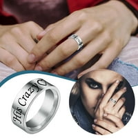 Srčani prsten Jednostavan titanijum čelični prsten ženski prsten crtani crtani slatki nakit prstenovi