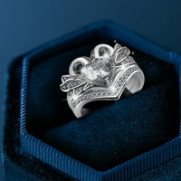 Heiheiup Par Swan Love Oblik prstenastog geometrijskog kružnog prstena za prsten za rinestone, prsten