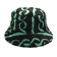 Dame Striped Winter Warm Fisherman Hat Muns Trendy Imitacija zečje ribarsko šešir na otvorenom za sunčanje