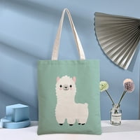 Cartoon Alpaca uzorak platnene torbe za žene Slatka estetska plaža Tote tote tote tote za kupovinu Slatka