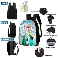 Set bakfa za laptop zamrznuti Elsa Anna, kawaii ruksaka, backpack torbe za ručak i olovku, prinčevi
