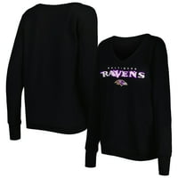 Ženska Cuce Black Baltimore Ravens Sequin Logo V-izrez Duks pulover