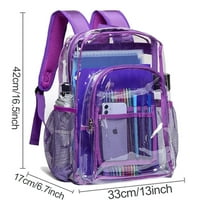 Clear ruksak, teška jahak za odrasle za odrasle transparenti Pogledajte kroz PVC ruksak za školu, radno