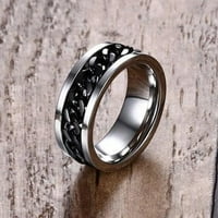 Muška anksioznost umirujuća prsten za prsten od nehrđajućeg čelika lanac za vjenčani vend, udobnost