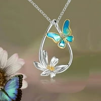 Ljetni cvijet leptir privjesak Ogrlica jedinstvena dizajn modni ogrlica
