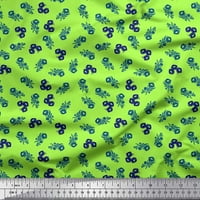 Soimoi Green Rayon tkanina od lišća i cvjetnog umjetničkog ispisa šiva šibice
