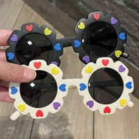 Sunčane naočale za djecu s cvijećem okrugle cvjetne multi boje naočale za naočale u UV zaštitu za djecu