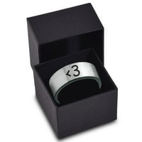 TUNGSTEN SERVE TEXT simbol ljubavi prsten za muškarce Žene Udobne cipele četkani sivi ravni rez crni