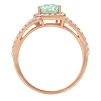 2.1CT Smaragdni rez zeleni simulirani dijamant 14k ružičasti ružičasti zlato graviranje izjava godišnjica