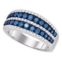 10k bijeli zlatni okrugli plavi dijamantski prugasti prsten ntsw