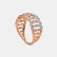 Indija Elegantna 18kt Rose Gold Diamond Band prsten - Krisan, luksuzni zlatni nakit za nju