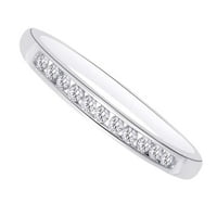 Okrugli rezani bijeli prirodni dijamantski prsten u 10k bijeli zlatni prsten veličine-7,5